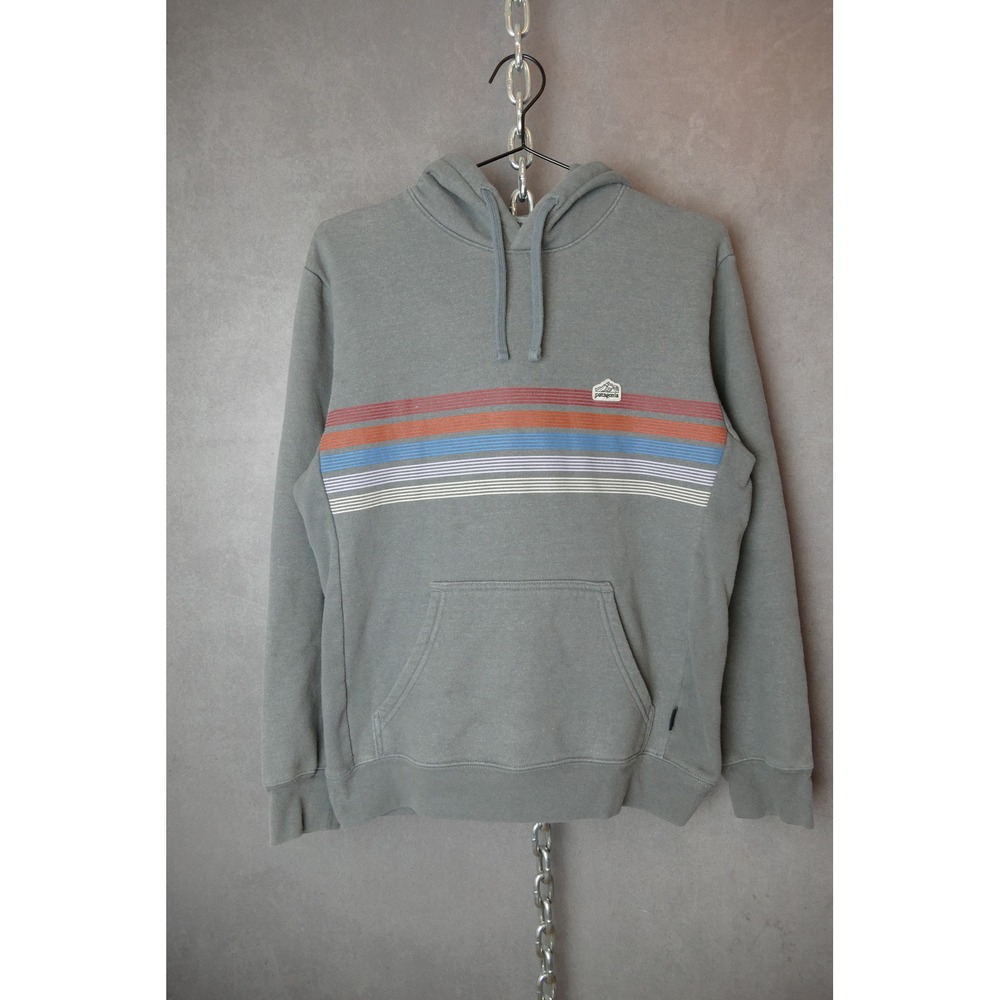 Patagonia Uprisal Hoodie Pullover Stripe Logo Casual‎ Men's Size Small Grey